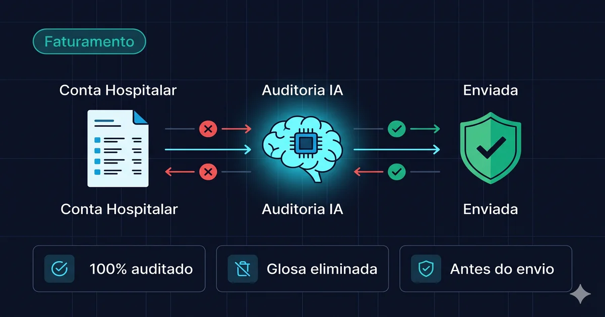 Pipeline de auditoria automática de contas médicas com IA antes do envio ao convênio